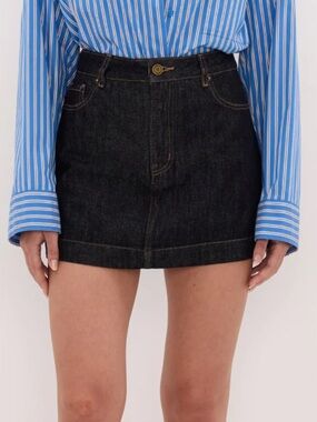 NWT DISSH Kera Raw Indigo Denim A Line Skort